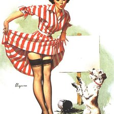 Схема вышивки «Домохозяйка 50-х»