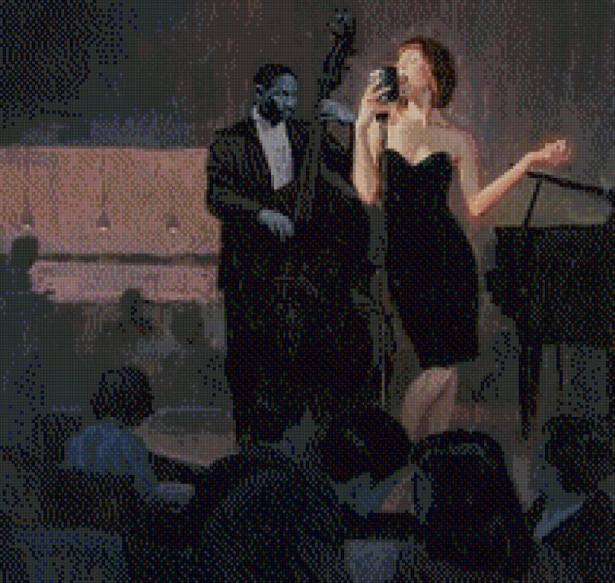 джаз - женщина, клуб, сцена, певица, джаз - предпросмотр