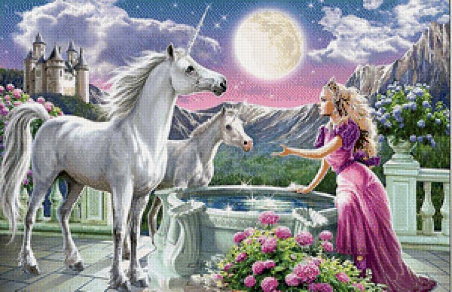 Сказочно! - принцесса, фентези, сказка, лошади, единороги, лошадка, девушка - предпросмотр