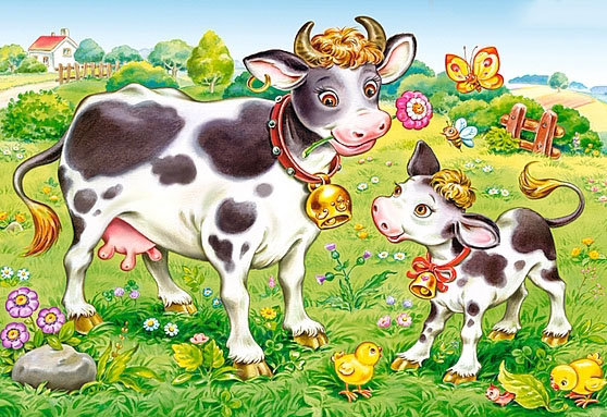 коровки - бычок, детское, мультяшки, корова, животные, коровы, детская, детям - оригинал