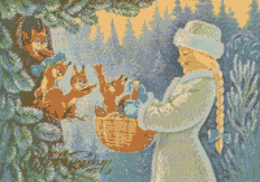 Снегурочка - новый год, белки, зима, дед мороз, снегурочка - предпросмотр