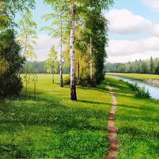 Схема вышивки «березы»