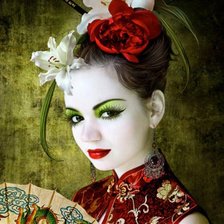 Схема вышивки «гейша»