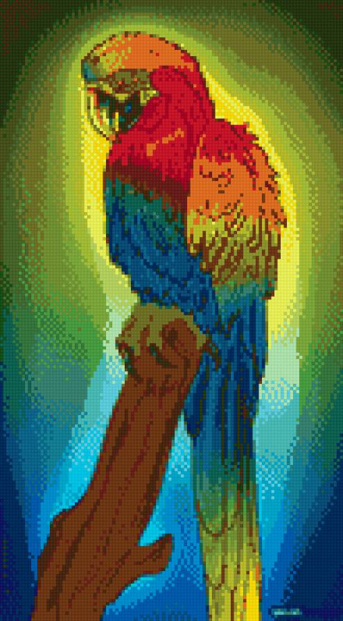 Попугайчик - птица, попугай, попугайчик, гамма - предпросмотр