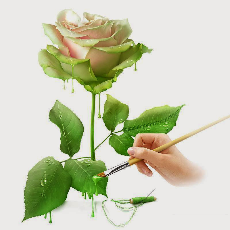 Роза художника. - вдохновение, муза, роза, цветок, краски - оригинал