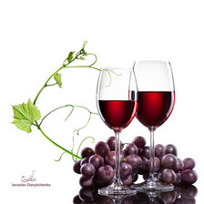 Оригинал схемы вышивки «бокал с виноградом» (№846034)
