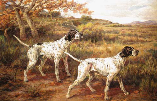охотники - легавые, природа, собаки - оригинал