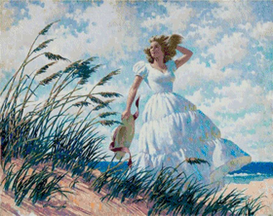 лето. море - девушка - предпросмотр