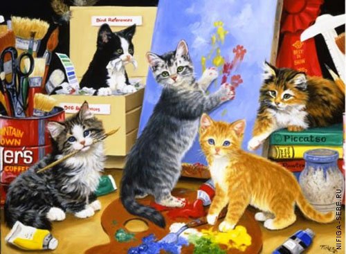 художники - котики, коты - оригинал