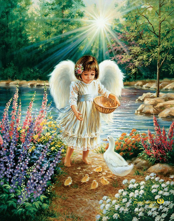 девочка ангелок - ангелочки, ангелы, добро, крылья, дети, ангел, девочки, детское - оригинал