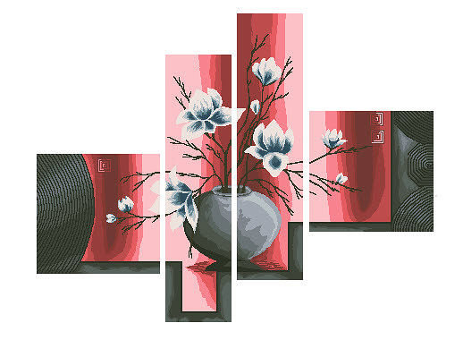 полиптих цветы - цветы. - оригинал