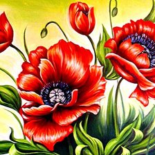 Схема вышивки «маки-6(дубль два)»