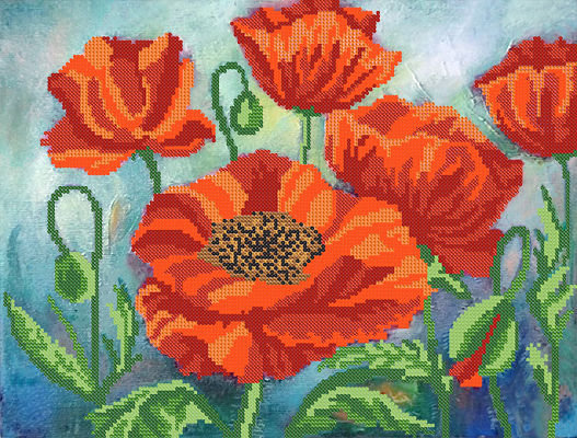 маки на сумочку-2 - маки - оригинал