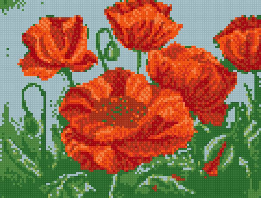 маки на сумочку-2 - маки - предпросмотр