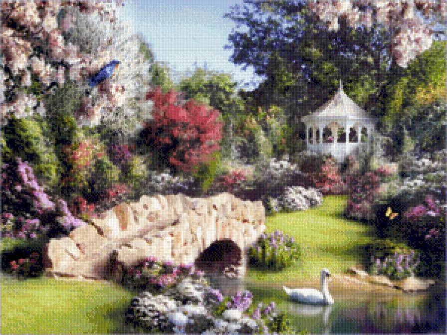 Пейзаж 9 - літо, краса, природа, пейзаж, озеро, парк - предпросмотр