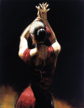 танец - силуэт, страсть, картина, девушка - оригинал