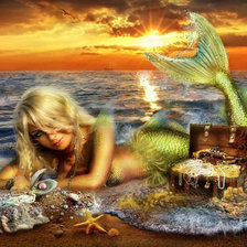 Схема вышивки «Девушка русалка»