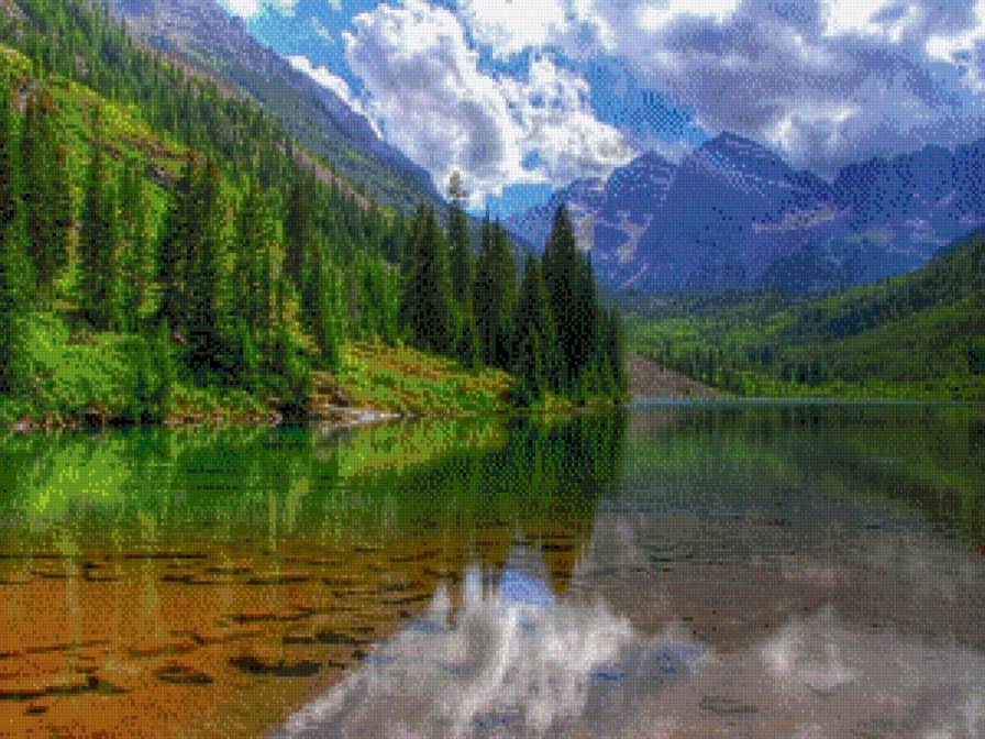 Гори - ліс, природа, дерева, вода - предпросмотр