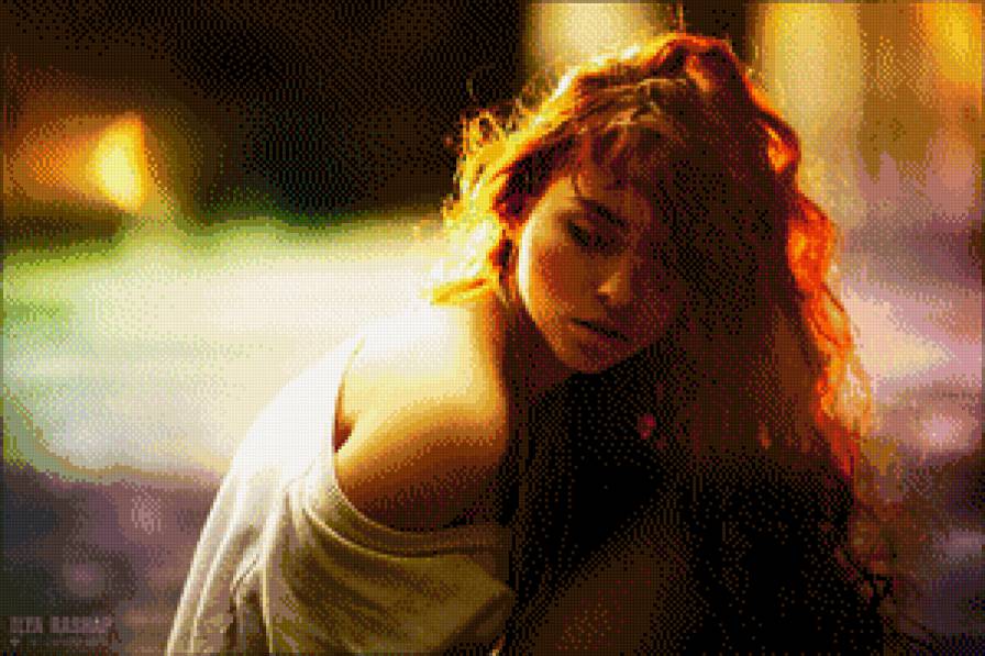 дівчина - красуня, закат - предпросмотр