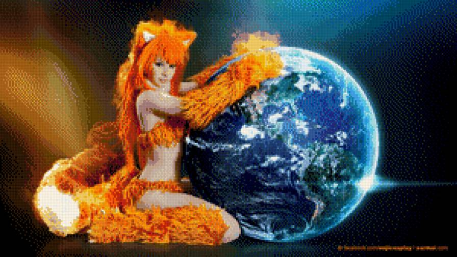 космос - планета, вогонь - предпросмотр