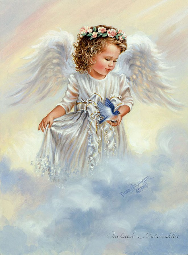 ангелочек - девочки, ангел, детское, крылья, ангелочки, ангелы, добро, дети - оригинал