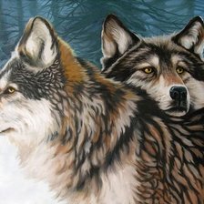 Схема вышивки «волчья пара»