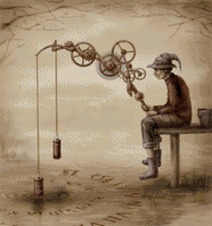 Рыбак - рыба, рыбак, удочка - предпросмотр