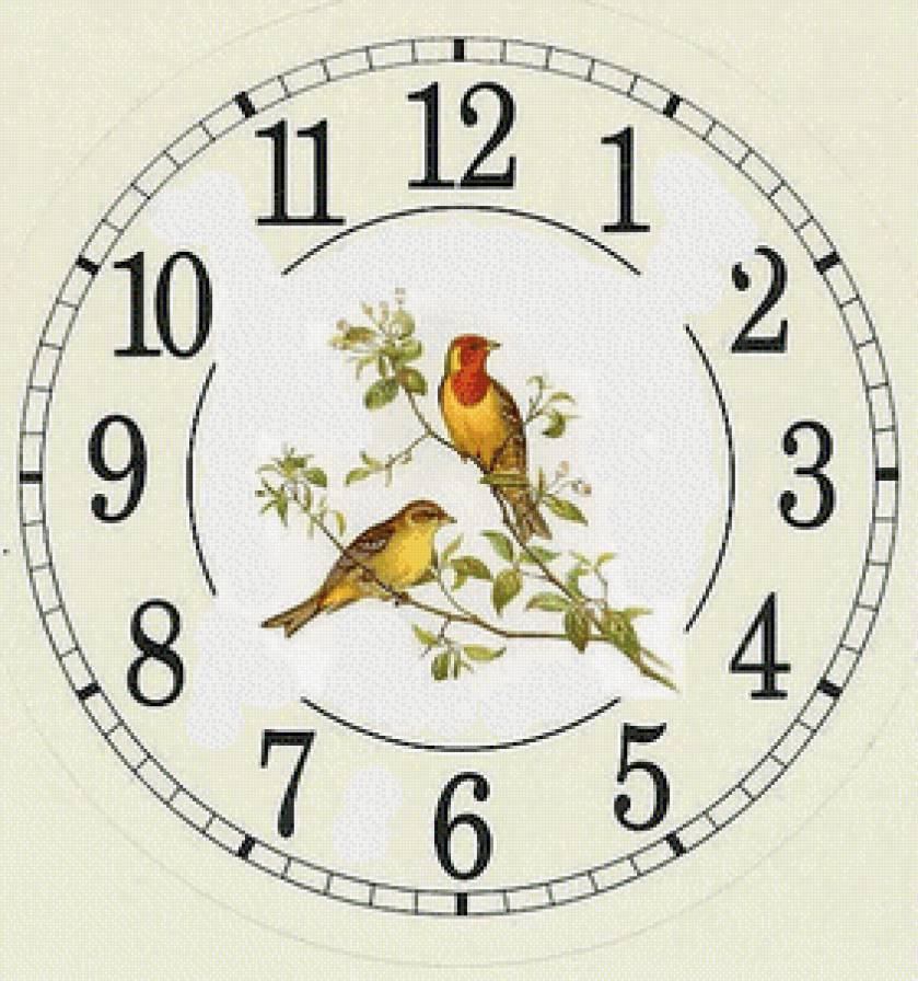часы птички 2 - птички, часы, природа - предпросмотр