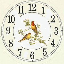 Схема вышивки «часы птички 2»