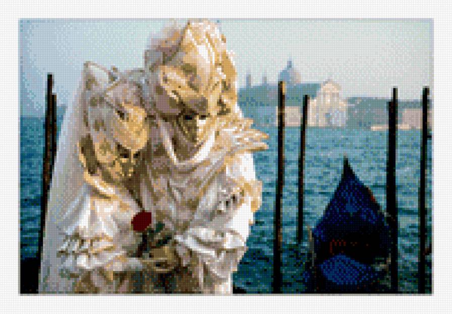 Маскарад Венеции - венеция, люди, маска, вода, пейзаж - предпросмотр