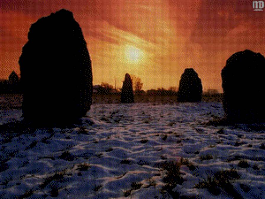 Пейзаж 36 - природа, захід, зима, краса, пейзаж - предпросмотр