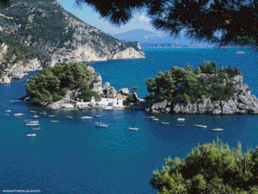 Пейзаж 43 - кораблі, літо, гори, море, пейзаж, природа - предпросмотр