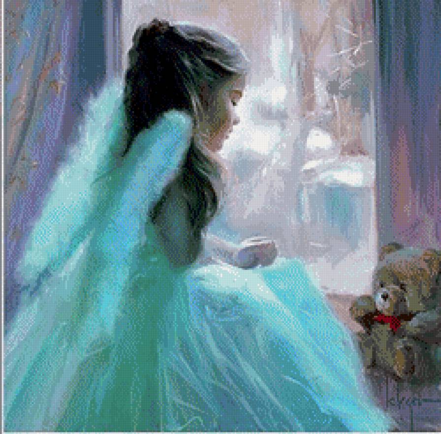 ангел у окна - окно, девочка, ангел - предпросмотр