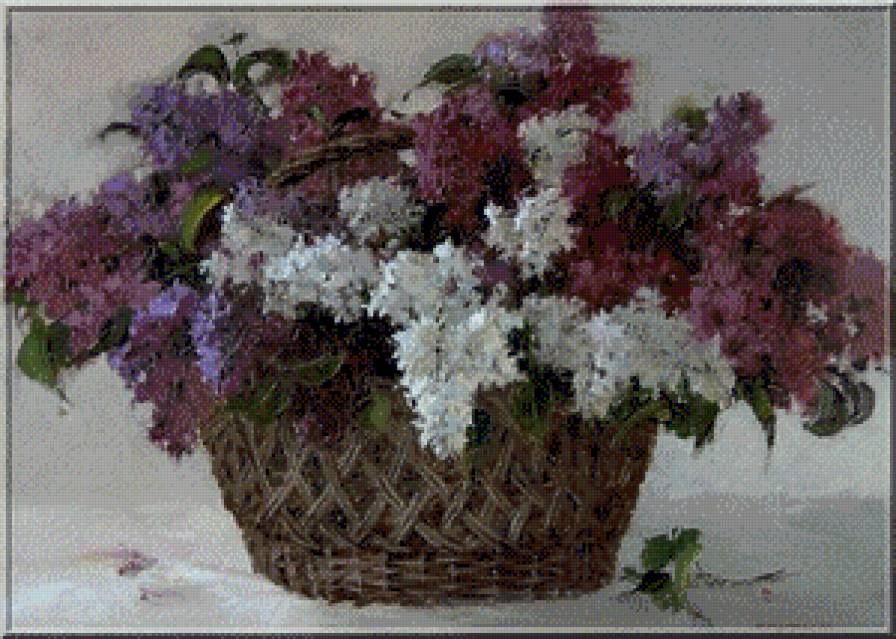 серия "корзины" - корзина.цветы.сирень - предпросмотр