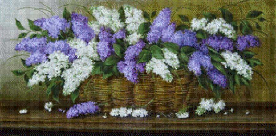 серия "корзины" - корзина.цветы.сирень - предпросмотр