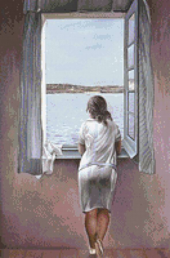 Girl at a window - dali - предпросмотр