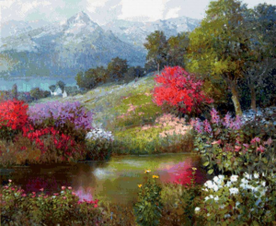 №850625 - природа, горы, цветы - предпросмотр