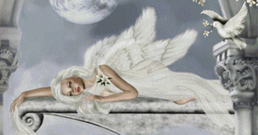 ангел - грусть, девушка, ангел, фэнтези, печаль - предпросмотр