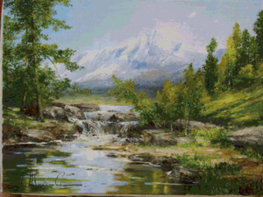 №851404 - река, горы, природа, лето - предпросмотр