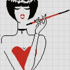 Схема вышивки «дама»