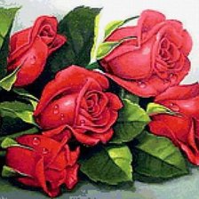 Оригинал схемы вышивки «Красные розы» (№852930)