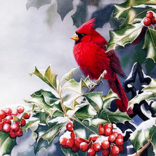 Схема вышивки «красная птица св»