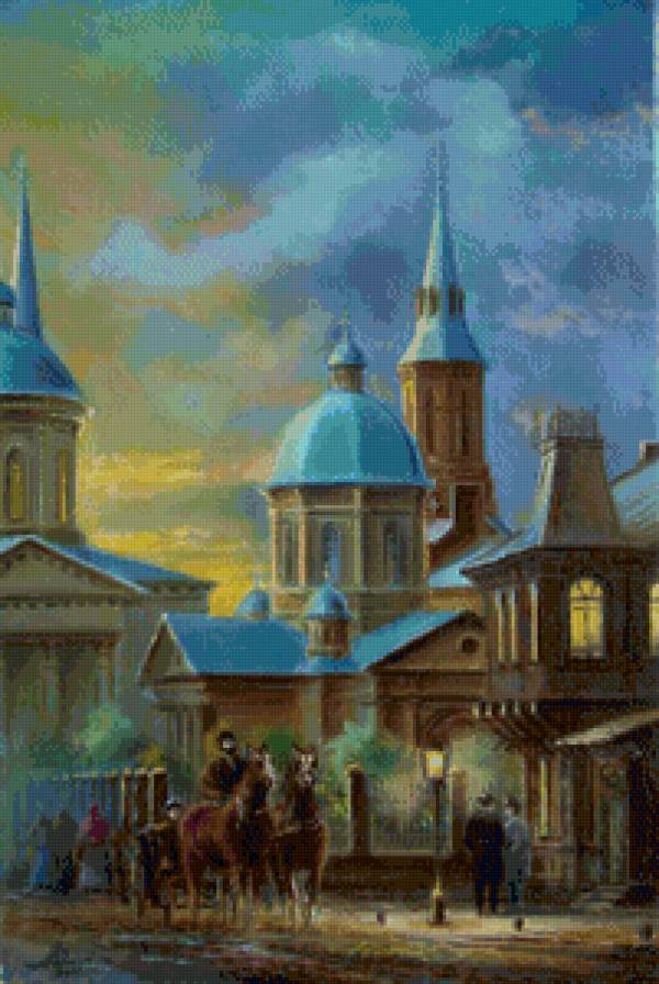 №853551 - люди, вечер, город, дома - предпросмотр