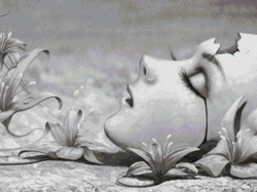 маска - монохром, слезы, маска - предпросмотр