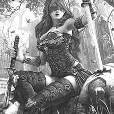 Схема вышивки «воительница»