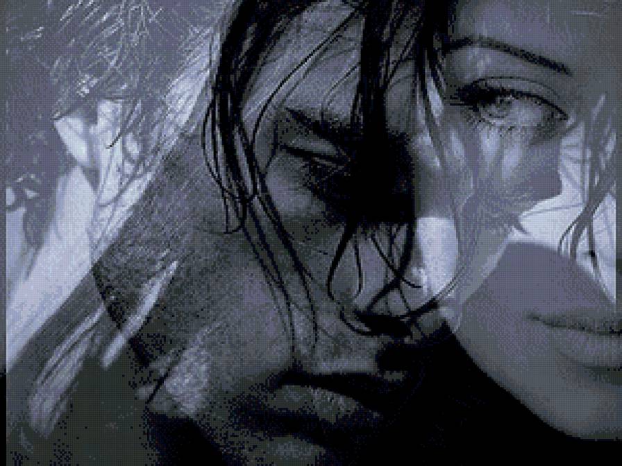 двое монохром - юноша, парень, люди, черно-белое, девушка, пара, монохром - предпросмотр