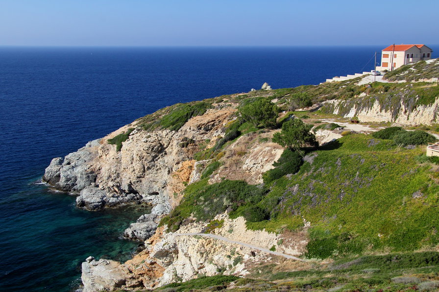 дом у моря - море, дом, скалы - оригинал