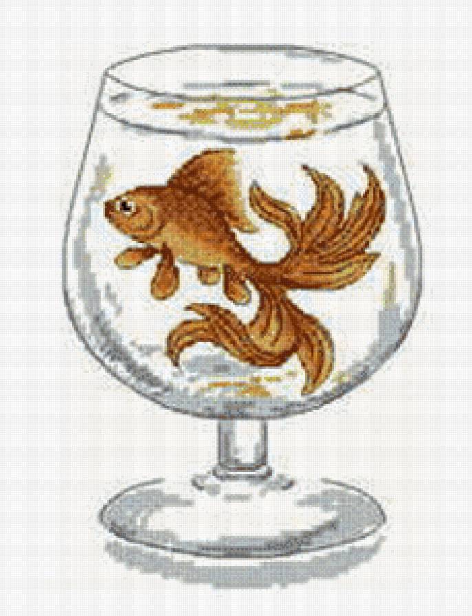 Рыбка в бокале - предпросмотр