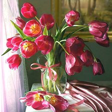 Схема вышивки «тюльпаны»