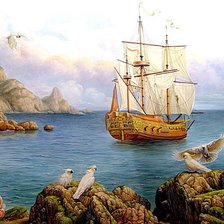 Схема вышивки «парусник»